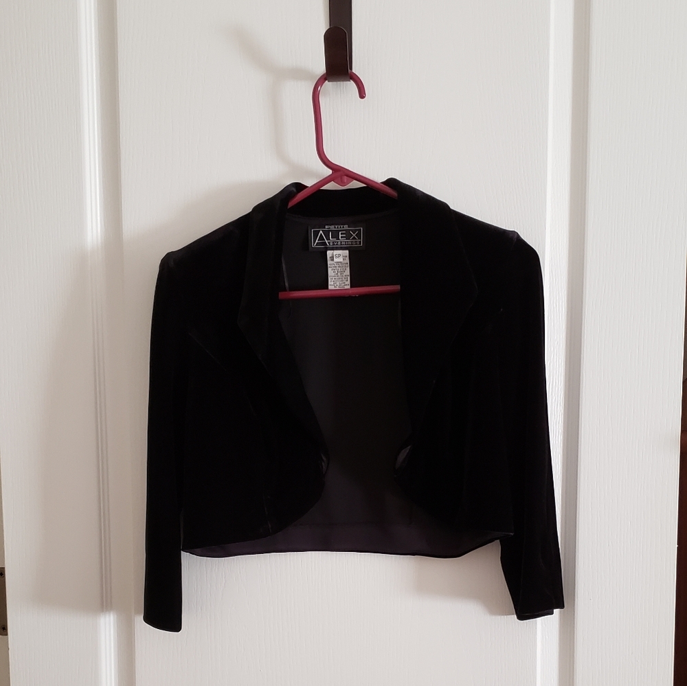 Black velor shrug